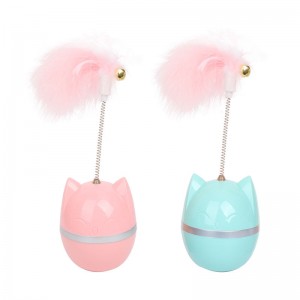 Tumbler Feather Cat Spring Toy Interactive Cat Ball Toy