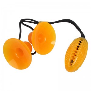 Rubber Pet Bite Tug Toys Double Suction Cup Interactive Dog Chewing Toy