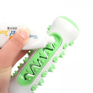 Brinquedo para mastigar escova de dente flutuante interativa para cães com haste molar para cães de borracha