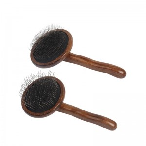 Brosse à aiguilles en bois pour animaux de compagnie à longues broches