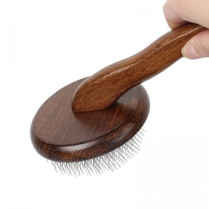 Brosse à aiguilles en bois pour animaux de compagnie à longues broches