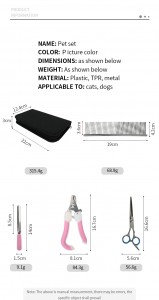 Manufacturers Grooming Kit Pets Dogs Brush Set Pet Grooming Scissor Set Hair Removal Comb Dog Clipper Set