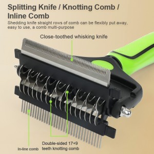 3 in 1 Multifunctional Dog Hair Brush Grooming Comb Detangling Tool para Magtanggal ng Maluwag na Buhok para sa Alagang Pusa