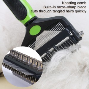 3 in 1 Multifunctional Dog Hair Brush Grooming Comb Detangling Tool para Magtanggal ng Maluwag na Buhok para sa Alagang Pusa