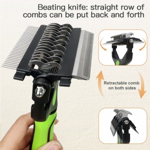 3 in 1 Multifunctional Dog Hair Brush Grooming Comb Detangling Tool para Magtanggal ng Maluwag na Buhok para sa Alagang Pusa