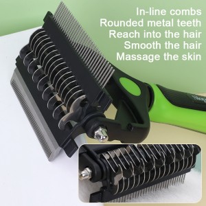 3 in 1 Multifunctional Dog Hair Brush Grooming Comb Detangling Tool para Magtanggal ng Maluwag na Buhok para sa Alagang Pusa
