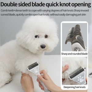New Design Custom Logo Grey Series Pet Cat Comb Dog Grooming Brush