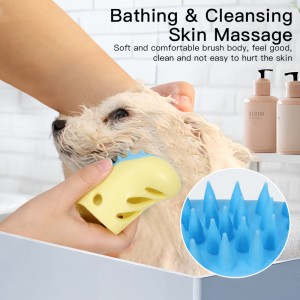 Bagong Disenyong Rubber Slippers Dog Shower Brush Shampoo Massage Dog Bath Brush para sa Paglalaba ng Mga Alagang Hayop