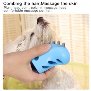 Bagong Disenyong Rubber Slippers Dog Shower Brush Shampoo Massage Dog Bath Brush para sa Paglalaba ng Mga Alagang Hayop