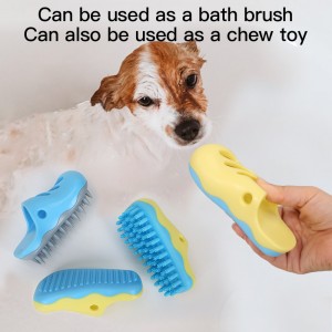 Bagong Disenyong Rubber Slippers Dog Shower Brush Shampoo Massage Dog Bath Brush para sa Paglalaba ng Mga Alagang Hayop