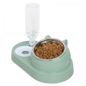 3 w 1 Nowa plastikowa miska do picia dla zwierząt Podwyższona miska na karmę dla kotów ze stali nierdzewnej