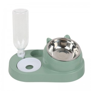 3 In 1 New Plastic Pet Drinking Bowl Elevated Stainless Steel Cat Food Bowl