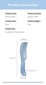 OEM ODM Factory Customized Plastic Horse Comb Mane and Tail Plastic Comb