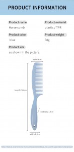 OEM ODM Factory Customized Plastic Horse Comb Mane and Tail Plastic Comb