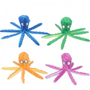 Octopus Shape Squeak Pet Chew Toys Plush Dog Toys