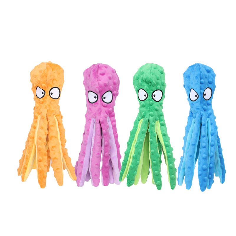 Juguetes para masticar mascotas con forma de pulpo, juguetes para perros de peluche