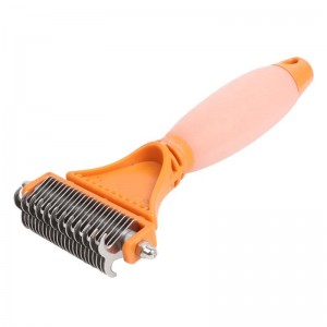 Orange Silicone Handle Double Knotted Comb