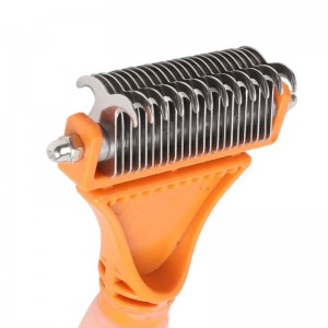 Orange Silicone Handle Double Knotted Comb