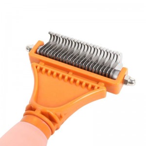 Orange Silicone Handle Double Knotted Comb