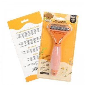 Orange Silicone Handle Double Knotted Comb