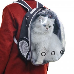 Sac à dos de chat de voyage de capsule spatiale transparente à l'extérieur