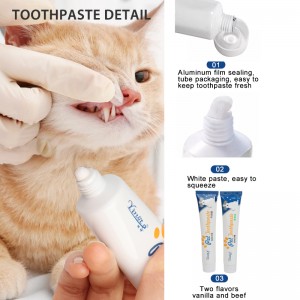 Factory Wholesale 75g Vanilla/Beef Flavour Dog Dental Care Pet Cat Dog Toothpaste