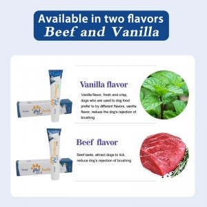 Factory Wholesale 75g Vanilla/Beef Flavour Dog Dental Care Pet Cat Dog Toothpaste