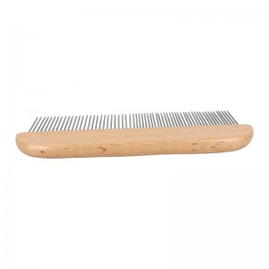 Stainless Steel Pet Comb Pet Grooming Brush Pet Combs with Wooden Handle
