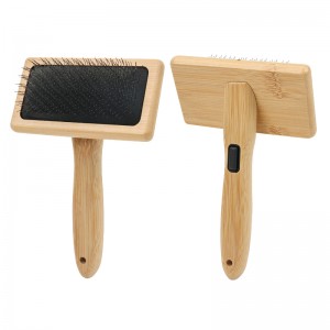 Pet Dog Cat Hair Brush with Bamboo Wooden Handle Pet Cleaning & Grooming Products Brush