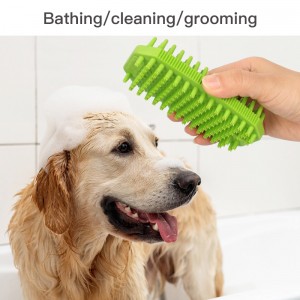 Pet Double Side Rubber Bathroom Shower Hair Shampoo Body Wash Bath Brush for Dog