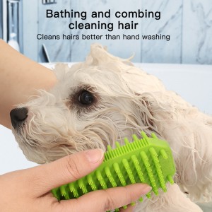 Pet Double Side Rubber Bathroom Shower Hair Shampoo Body Wash Bath Brush for Dog