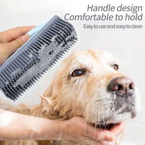 Dog Shower Brush Long Rubber Bristles Cat Bath Massage Brush Pet Fluff Cleaner Hair Removal Brush