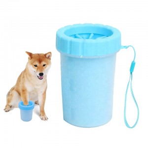 멀티 컬러 야외 휴대용 고무 애완 동물 발 청소기 개 발 세탁기 클리너 컵