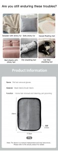 Pet Grooming Cat Hair Removal Glove for Clothes Bed Mat Sofa Pet Hair Remover Gloves