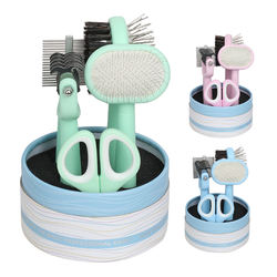 Ensemble de brosses de toilettage en plastique pour animaux de compagnie 5 en 1