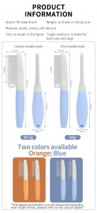 Pet Grooming Comb for Dogs Cats to Remove Fleas Ticks Hair Cleaning Brush Dense Toothed Dog Cat Comb