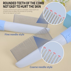 Pet Grooming Comb for Dogs Cats to Remove Fleas Ticks Hair Cleaning Brush Dense Toothed Dog Cat Comb