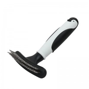 Brosse à aiguille de massage pour chat en forme de pingouin Brosse à râteau de toilettage pour chien