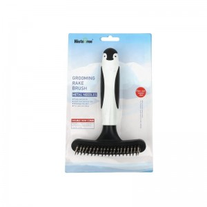 Brosse à aiguille de massage pour chat en forme de pingouin Brosse à râteau de toilettage pour chien