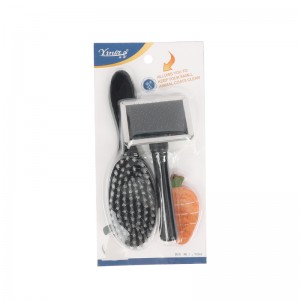 Pet Grooming Set Slicker Brush Nail Clipper Dog...