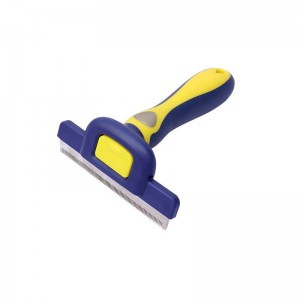 Blue And Yellow Detachable Cat Hair Deshedding Tool