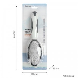 Brosse à poils de massage double face pour animaux de compagnie à poignée de pingouin