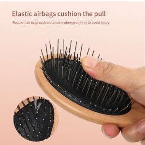 Pet Hair Grooming Tool Stainless Steel Dog Wood Pin Brush