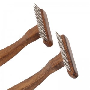 Pet High Grade Wooden Single Row Rake Comb