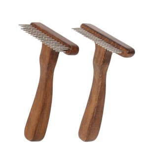 Pet High Grade Wooden Single Row Rake Comb