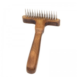 Pet High Grade Wooden Single Row Rake Comb