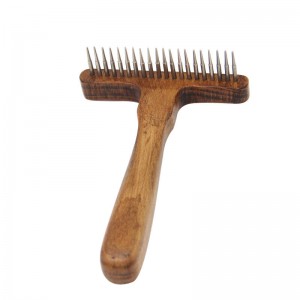 Pet High Grade Wooden Single Row Rake Comb