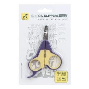 Embalagem de cartão blister pequena tesoura para unhas de animais de estimação cortador de unhas para cães cortador de unhas para gatos