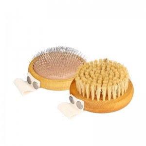 Spazzola per capelli con aghi per animali domestici in bambù ecologico