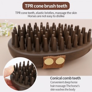 Pet Shampoo Bath Massage Soothing Rubber Brush for Dog and Cat Grooming